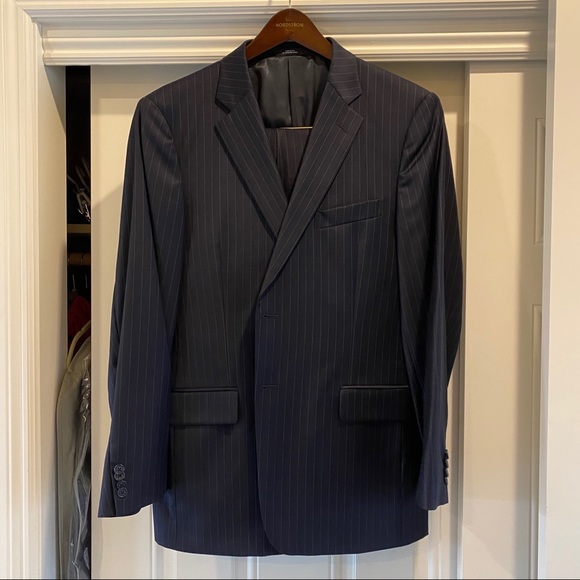 John W. Nordstrom navy blue pinstripe suit 42R